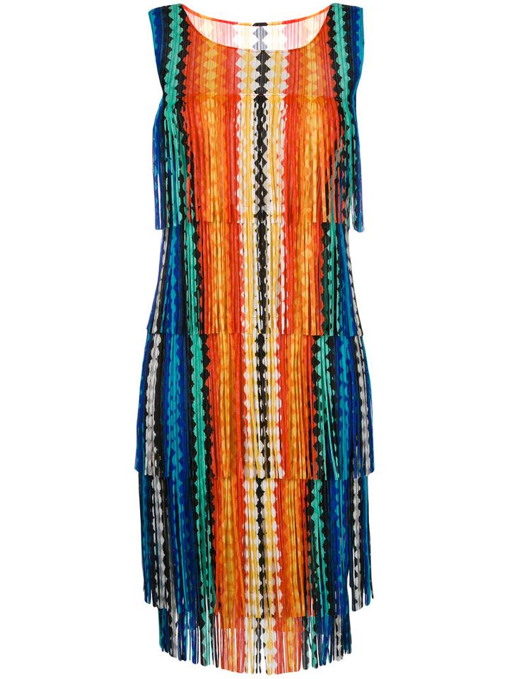 Pleats Please By Issey Miyake - Striped Pleated Dress - Women - Polyester - 4, Polyester