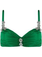 Area Rhinestone Bikini Top - Green