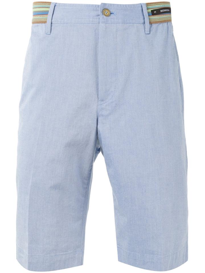 Pt01 - Classic Chino Shorts - Men - Cotton/spandex/elastane - 48, Blue, Cotton/spandex/elastane