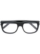 Saint Laurent Rectangular Frame Sunglasses, Men's, Black, Acetate