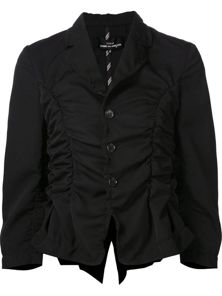Comme Des Garçons Ruched Effect Jacket, Women's, Size: Medium, Black, Acetate