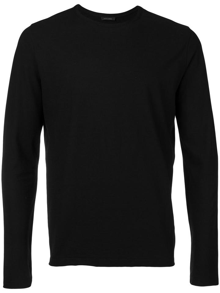 Roberto Collina Plain Sweatshirt, Men's, Size: 48, Black, Cotton