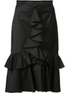Tome - Ruffle Skirt - Women - Polyester Taffeta - 0, Women's, Black, Polyester Taffeta