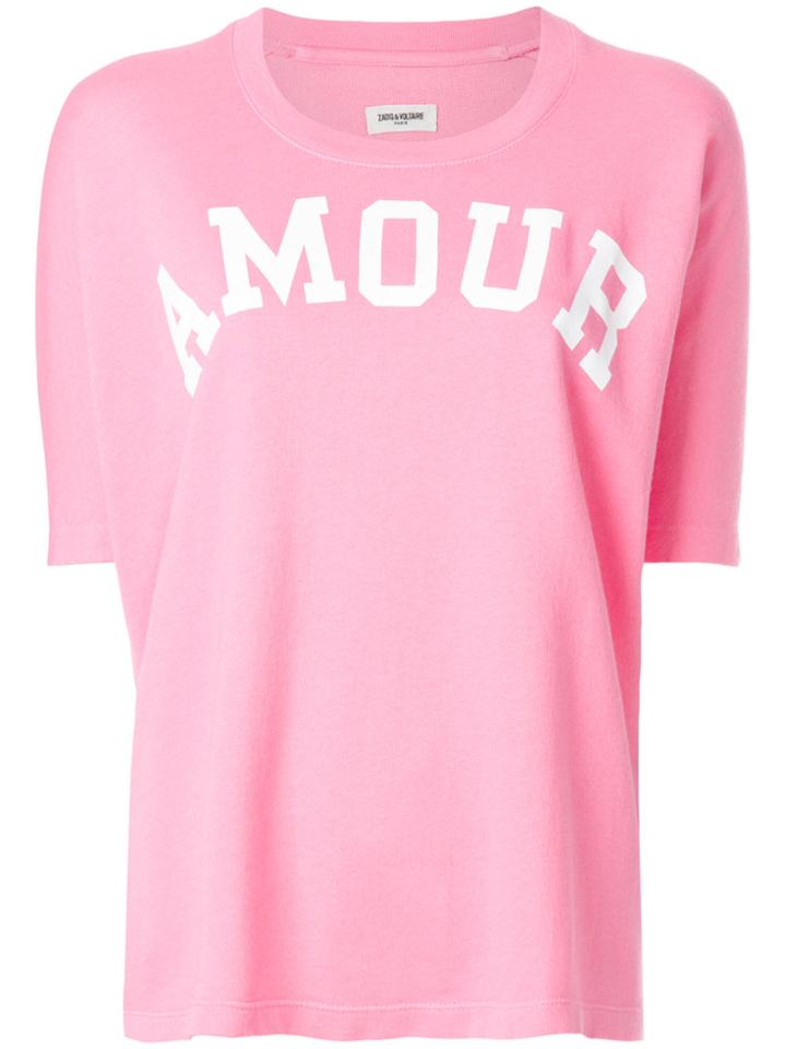 Zadig & Voltaire Amour Slogan Sweatshirt - Pink & Purple