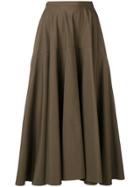 Aspesi High-rise Flared Skirt - Green