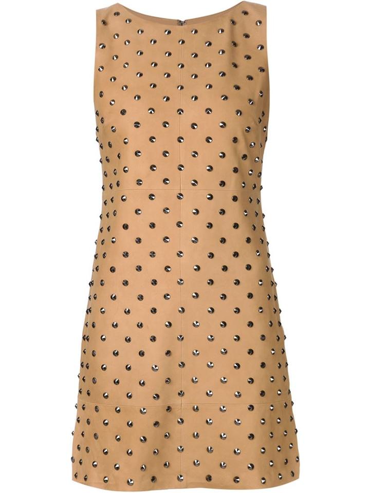 Alice+olivia Clyde Dress, Women's, Size: 8, Brown, Polyester/spandex/elastane/goat Skin