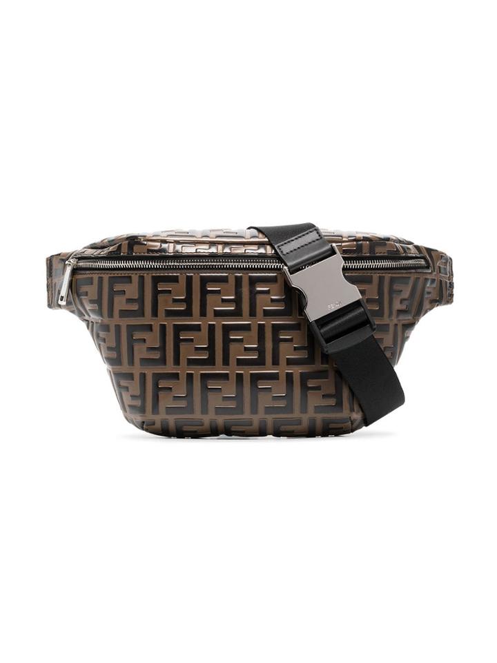 Fendi Logo Embossed Cross-body Bag - Brown