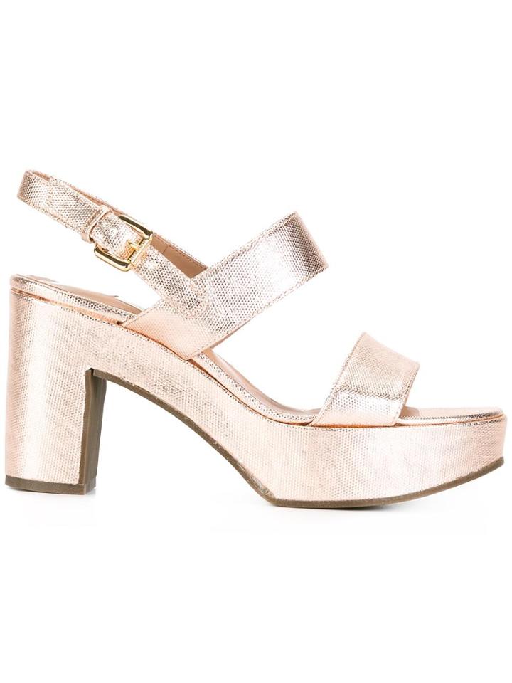 L'autre Chose Platform Sandals - Pink & Purple