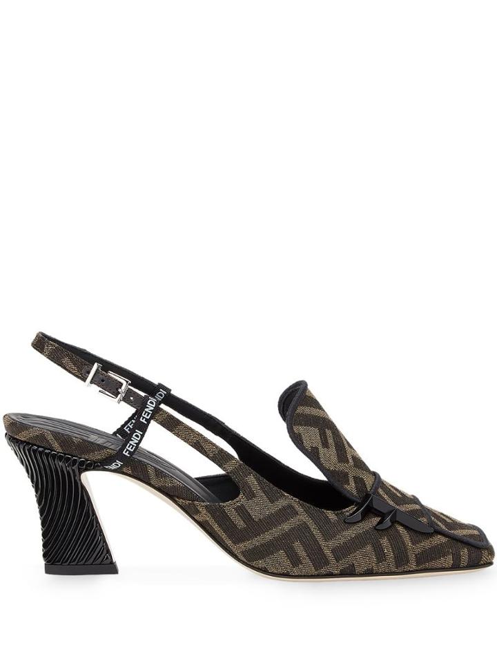 Fendi Ffreedom Slingback Court Shoes - Neutrals