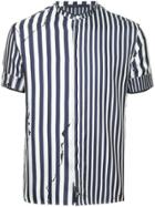 Haider Ackermann Distressed-effect Striped Shirt - Blue