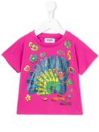 Moschino Kids Peacock Print T-shirt, Girl's, Size: 12 Yrs, Pink/purple
