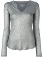 Majestic Filatures Grandad Collar Top, Women's, Size: Iii, Grey, Silk/cotton/cashmere