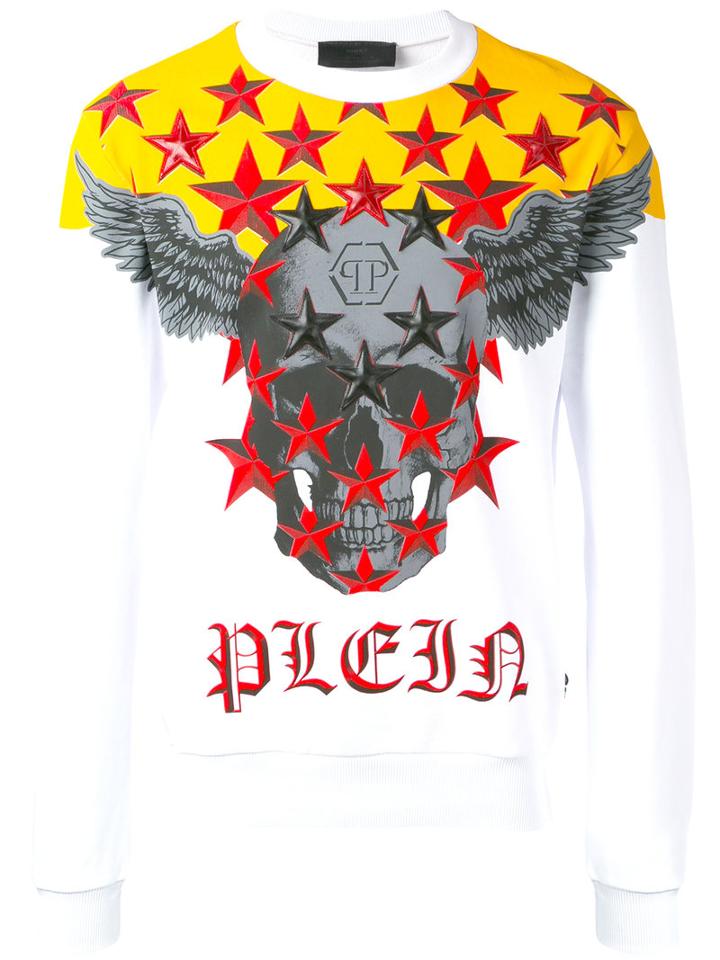 Graphic Sweatshirt - Men - Cotton - L, White, Cotton, Philipp Plein