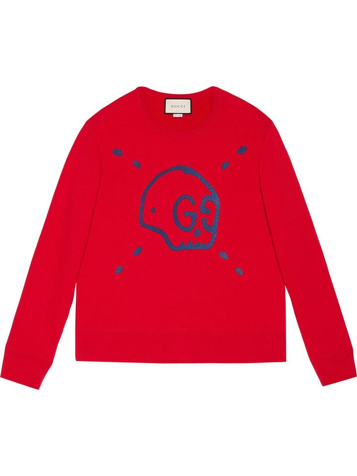 Gucci - Guccighost Sweatshirt - Men - Cotton - Xs, Red, Cotton