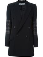 Mcq Alexander Mcqueen Studded Double Breasted Blazer, Women's, Size: 38, Black, Virgin Wool/viscose