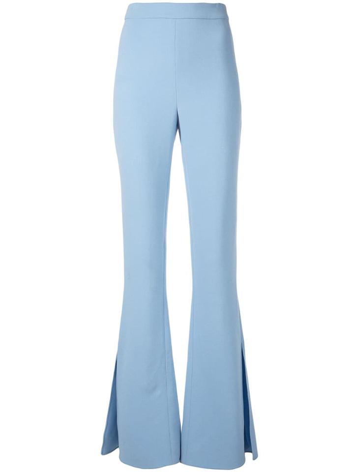 Cushnie Flared Slit Trousers - Blue
