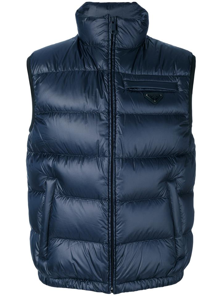 Prada Padded Gilet - Blue