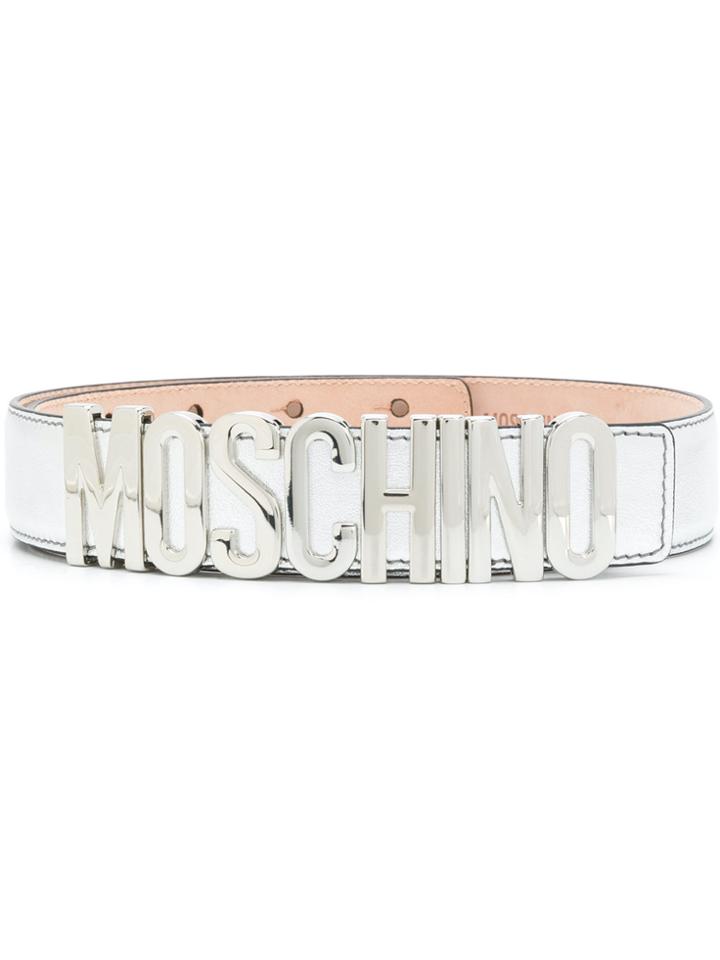 Moschino Logo Belt - Metallic