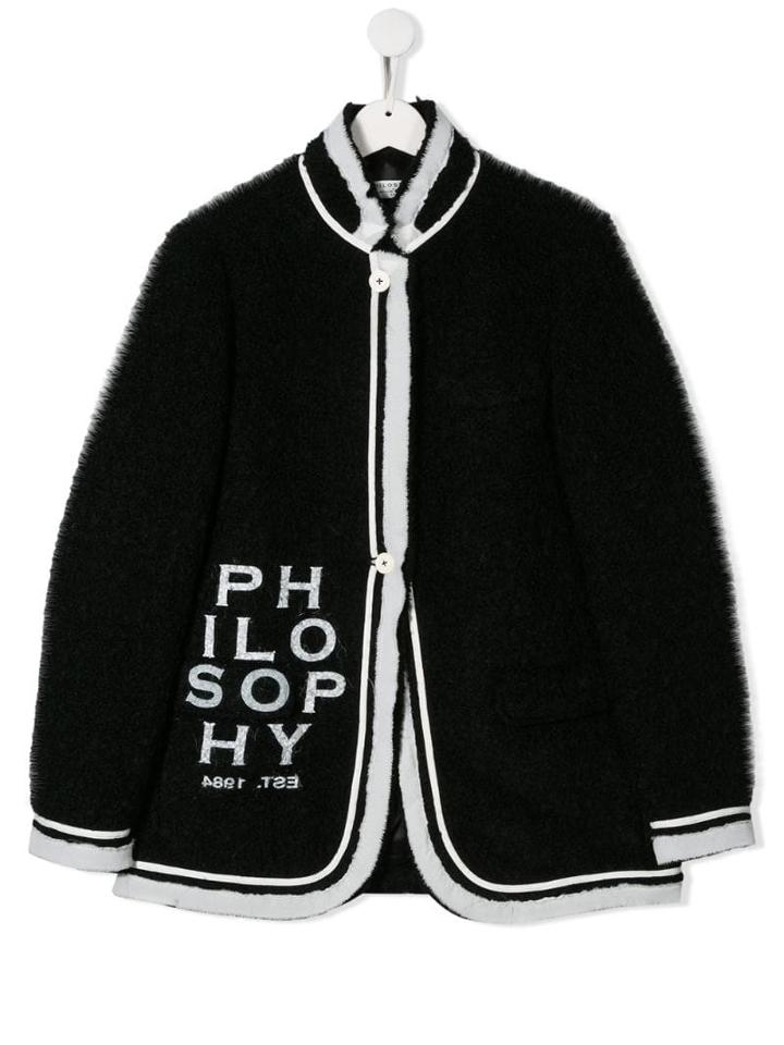 Philosophy Di Lorenzo Serafini Kids Logo Print Jacket - Black