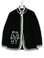 Philosophy Di Lorenzo Serafini Kids Logo Print Jacket - Black