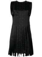 Versace Pleated Studded Dress - Black