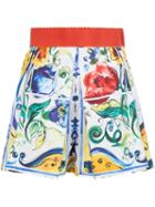Dolce & Gabbana Majolica Print Shorts, Women's, Size: 40, Cotton