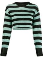 Laneus Cropped Knit Sweater - Green