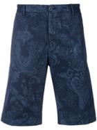 Etro Paisley Print Chino Shorts - Blue