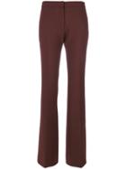 Victoria Victoria Beckham - Flared Trousers - Women - Cotton/nylon/polyester/wool - 10, Red, Cotton/nylon/polyester/wool