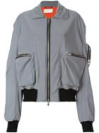 Wanda Nylon Reflective Multi-pocket Bomber Jacket, Women's, Size: 40, Grey, Viscose/polyester/polyurethane