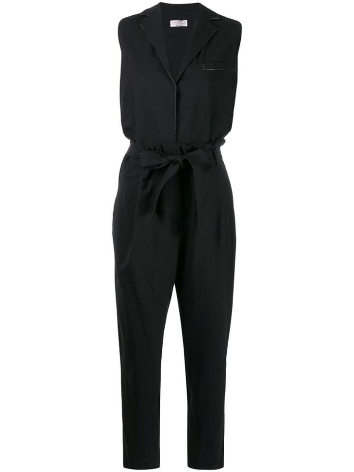 Brunello Cucinelli Waist-tied Jumpsuit - Black