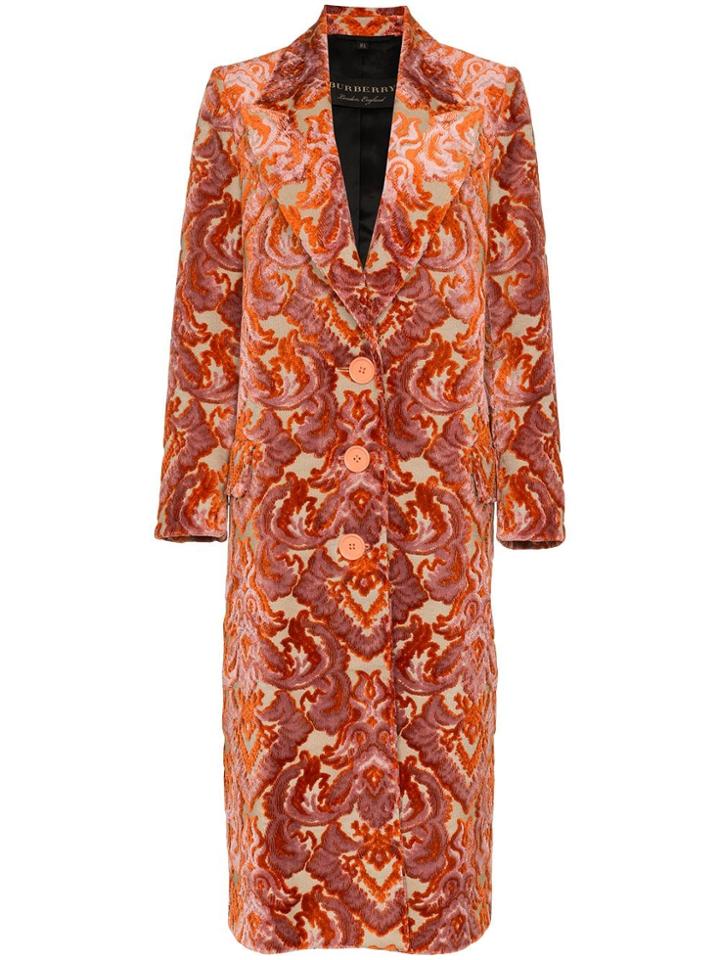 Burberry Damask Velvet Jacquard Coat - Pink & Purple
