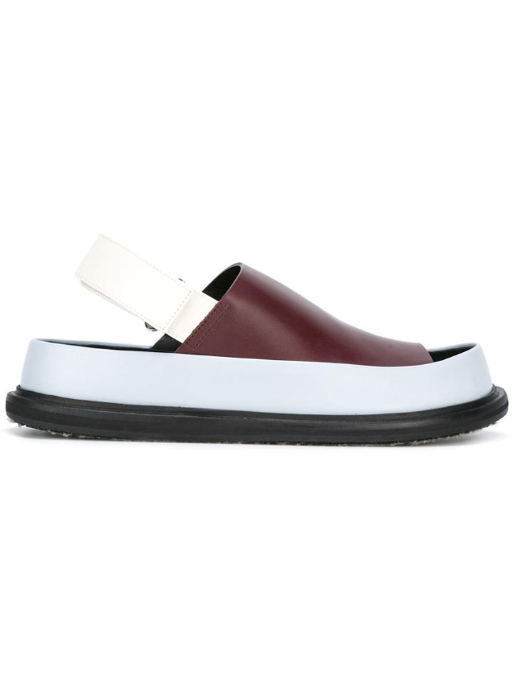 Marni Colour Block Sandals - Red