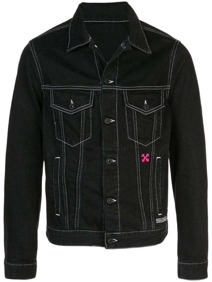 Off-white Contrast Logo Denim Jacket - Black