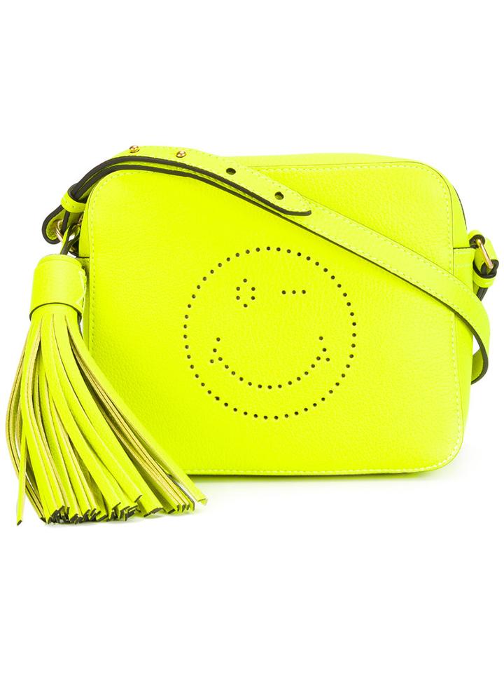 Anya Hindmarch - Smiley Crossbody Bag - Women - Calf Leather - One Size, Yellow/orange, Calf Leather