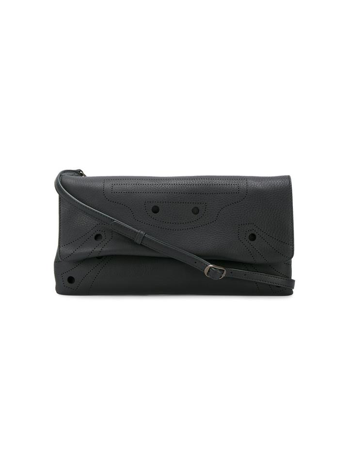 Balenciaga Blackout Envelope Clutch, Women's, Black, Leather