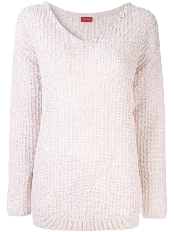 Des Prés V-neck Jumper - Pink