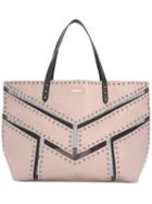 Diesel Large Studded Tote Bag, Women's, Pink/purple, Leather/nylon