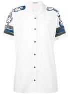 Tomas Maier Printed Shoulders Shortsleeved Shirt, Women's, Size: 2, White, Cotton