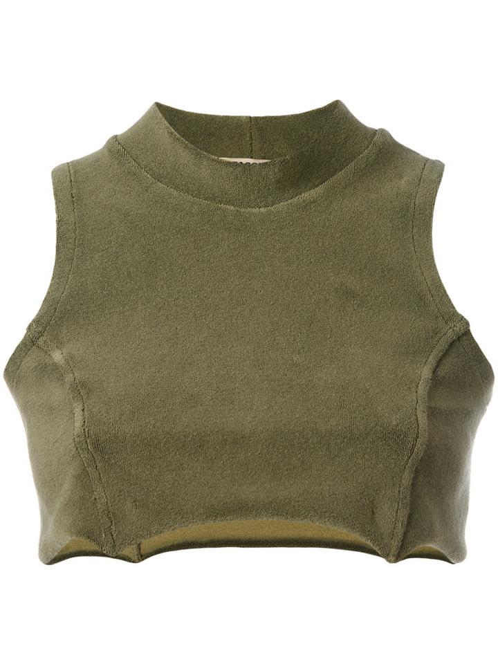 Yeezy - Cropped Top - Women - Canvas - Xs, Green, Canvas