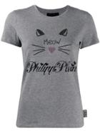 Philipp Plein Crystal Meow T-shirt - Grey