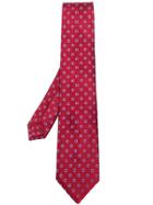 Kiton Geometric Patterned Tie - Red