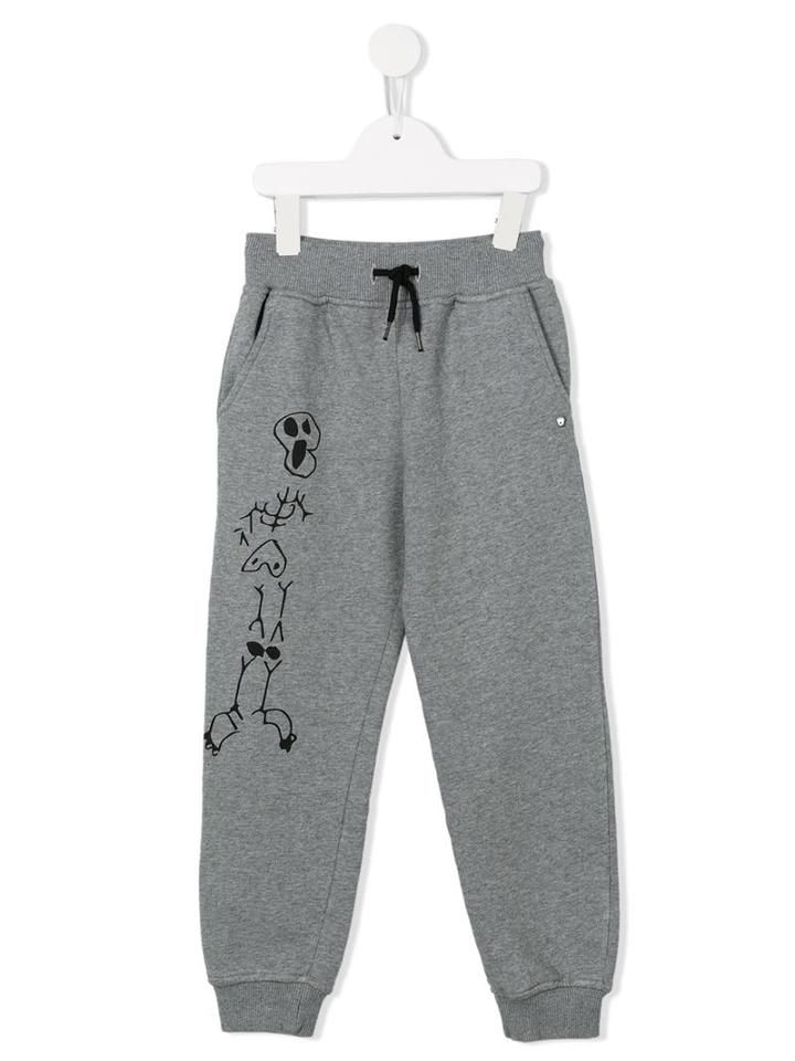Hydrogen Kids Skeleton Print Track Pants, Boy's, Size: 10 Yrs, Grey