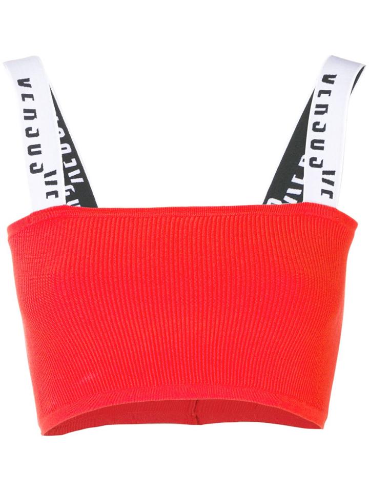 Versus Logo Detail Cropped Top - Red