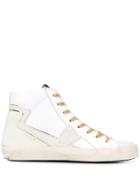 Philippe Model Glitter Detail Side Zip Sneakers - White