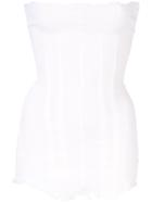 Marc Le Bihan Frayed Strapless Top - White