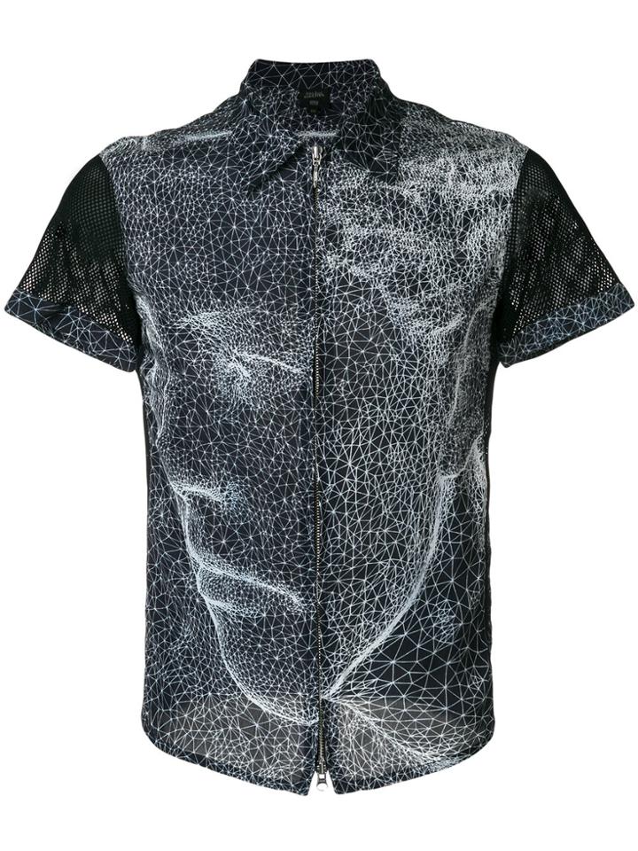 Jean Paul Gaultier Vintage Face-print Zip-through Shirt - Black