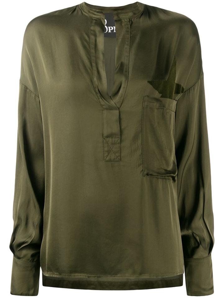 8pm Military-style V-neck Shirt - Green