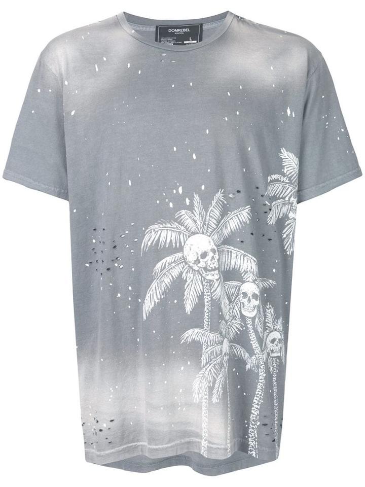 Domrebel Skull Palm T-shirt - Grey