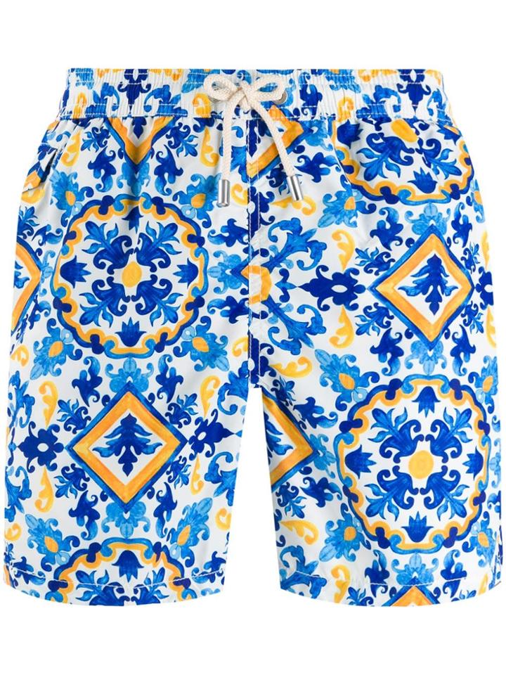 Mc2 Saint Barth Tile Print Swim Shorts - Blue